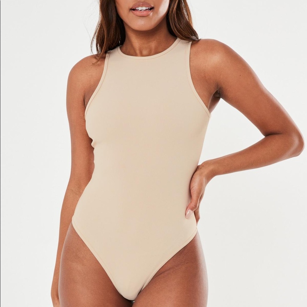 NWT missguided beige racerback bodysuit